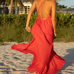 Red maxi dress